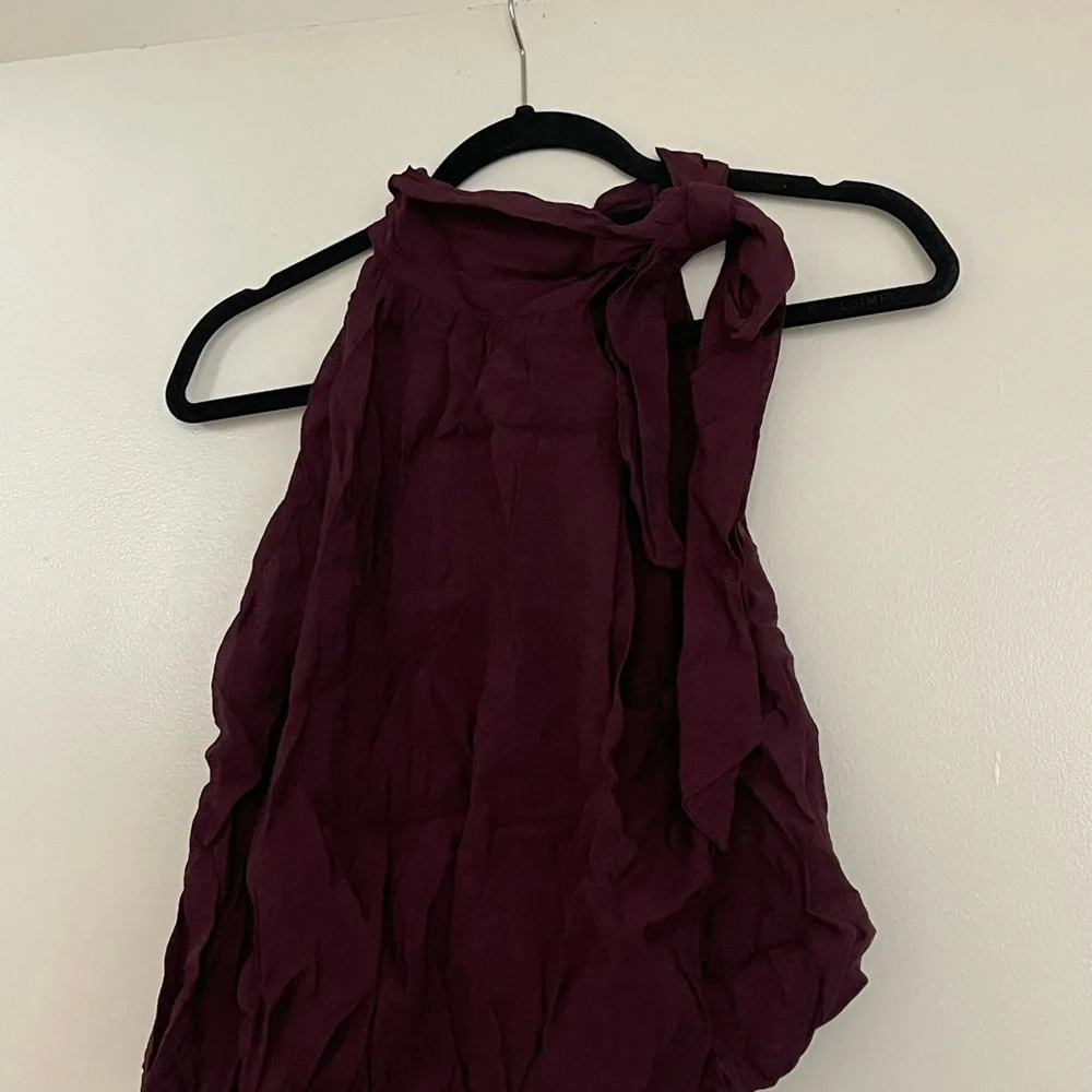 Zara Burgundy Halter Blouse - Picture 3 of 3